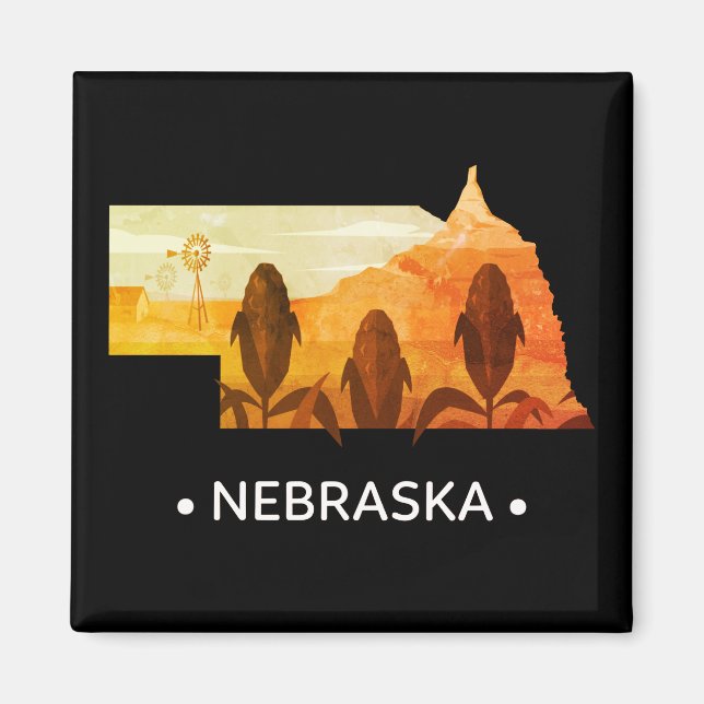 Vintage Nebraska State Magnet (Vorne)
