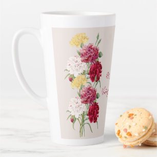 Vintage-Nelken-Blumenillustration Milchtasse