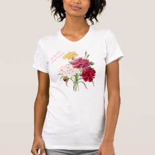 Vintage-Nelken-Blumenillustration T-Shirt