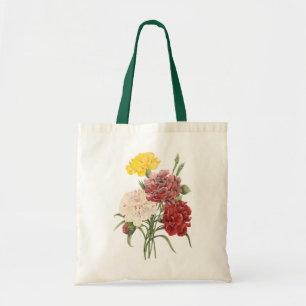 Vintage Nelken Dianthus Gartenblumen Redoute Tragetasche