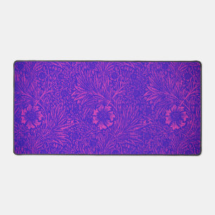 Vintage Neon-Rosa Hellblau Blumenmuster Schreibtischunterlage