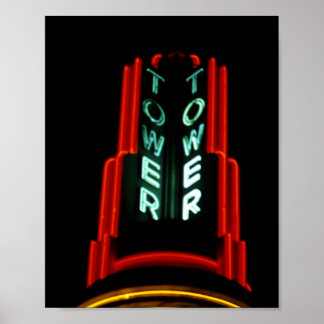 Vintage-Neon-Tower-Records-Schild 1979  Poster