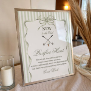 Vintage Neu im Club Golf Baby Shower Schnuller Poster