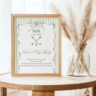 Vintage Neu im Club Golf Baby Shower Spiel Poster