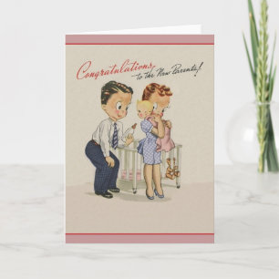 Vintage neue Baby Glückwunsch Grußkarte Karte