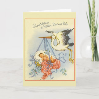Vintage neue Baby-Gratulationskarte Karte