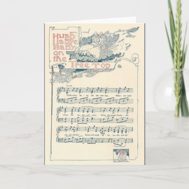 Vintage neue Baby-Grußkarte Karte (Vorderseite)