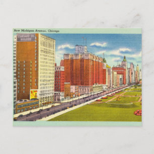 Vintage, neue Michigan Avenue, Chicago Postkarte