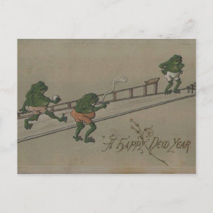 Vintage : Neujahr - Feiertagspostkarte