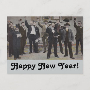 Vintage Neujahrs-Toast Toasting Club Postkarten
