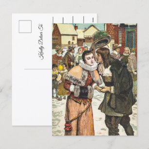 Vintage Neujahrsfeier Feiertagspostkarte