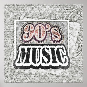 Vintage Neunzigerjahre Musik - Plakat