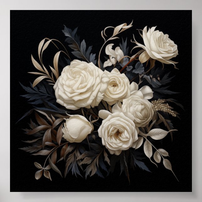 Vintage neutrale Blumenmuster-Veröffentlichung Poster (Vorne)