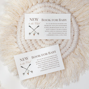 Vintage neutrales Beige-Golf-Buch für Baby-Party Begleitkarte