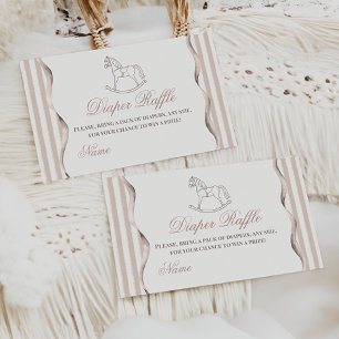 Vintage neutrales Schaukelpferd-Baby-Shower-Windel Begleitkarte