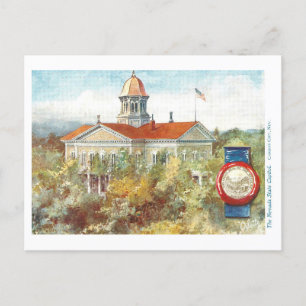 Vintage Nevada Hauptstadt mit Siegel Postkarte