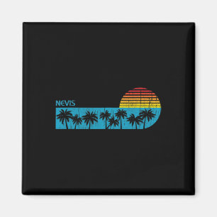 Vintage Nevis Beach Palmen Retro 70er Jungen Mädch Magnet