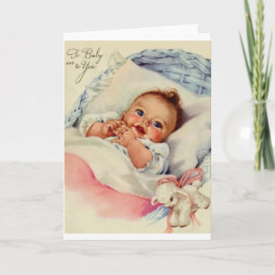 Vintage New Baby Greeting Card Feiertagskarte