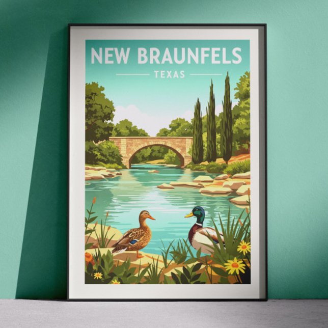 Vintage New Braunfels Texas Poster (Von Creator hochgeladen)