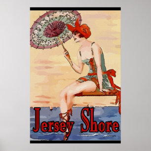 Vintage New Jersey an der Küste Poster
