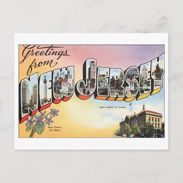 Vintage New Jersey Postcard Postkarte (Vorderseite)
