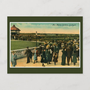 Vintage New Marine Gardens Southport ca 1900 Postkarte