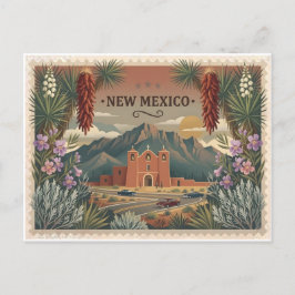 Vintage New Mexico Travel Poster Art Postkarte