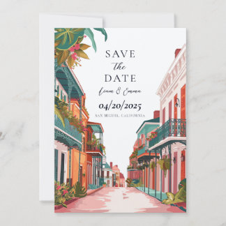 Vintage New Orleans Aquarell Save the Date Einladung