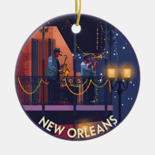 Vintage New Orleans Jazz Balkon Keramik Ornament