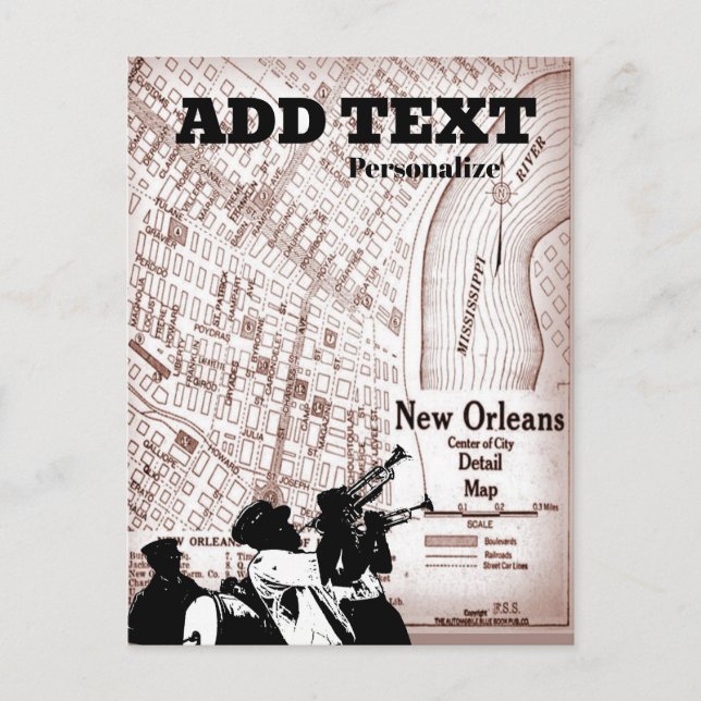 Vintage New Orleans Karte (Vorderseite)