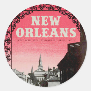 Vintage New Orleans Klassische Rundaufkleber Runder Aufkleber