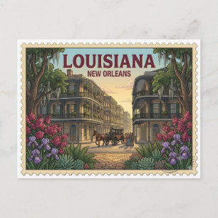 Vintage New Orleans Louisiana French Quarter Postkarte