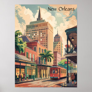 Vintage New Orleans Louisiana Malerei Poster