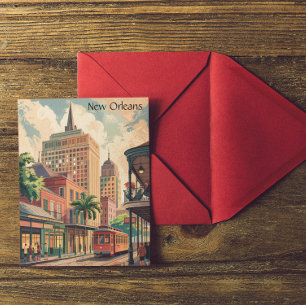 Vintage New Orleans Louisiana Malerei Reise  Postkarte