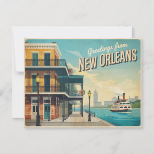 Vintage New Orleans Postkarte   Grüße aus