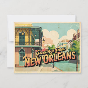 Vintage New Orleans Postkarte   Grüße aus