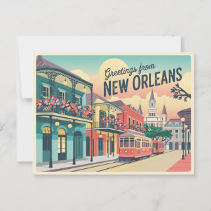 Vintage New Orleans Postkarte   Grüße aus