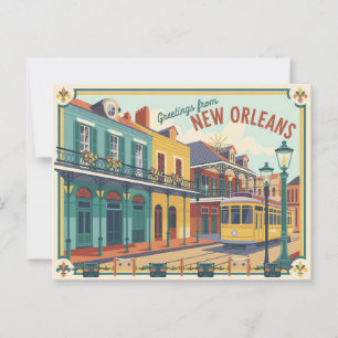 Vintage New Orleans Postkarte   Grüße aus