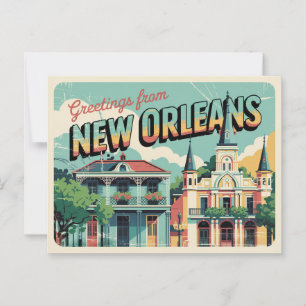 Vintage New Orleans Postkarte   Grüße aus