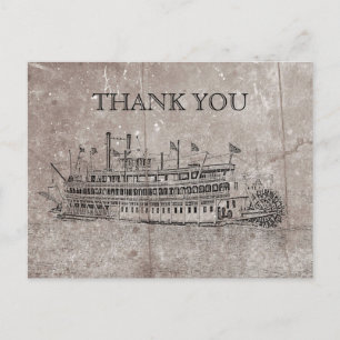 Vintage New Orleans Stern Wheeler Danke Karte