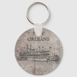 Vintage New Orleans Stern Wheeler Schlüsselkette Schlüsselanhänger