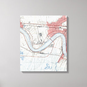 Vintage New Orleansriverfront-Jefferson-Gemeinde Leinwanddruck