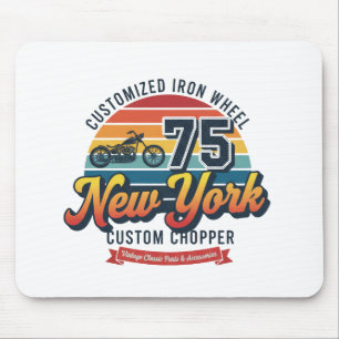Vintage New York Chopper 75 Sonnenuntergang Mousepad