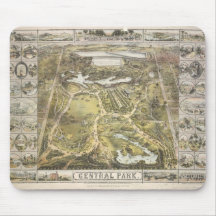 Vintage New York City Central Park Map, 1863