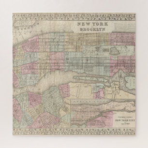 Vintage New York City Karte Puzzle