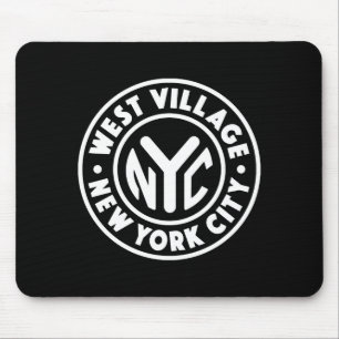 Vintage New York City Kreis West Village Weiß Mousepad