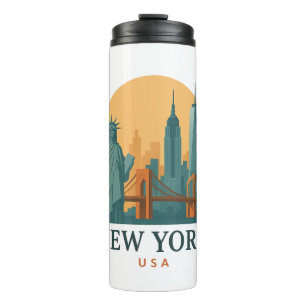 Vintage New York City – Minimalistischer Reise- Thermosbecher