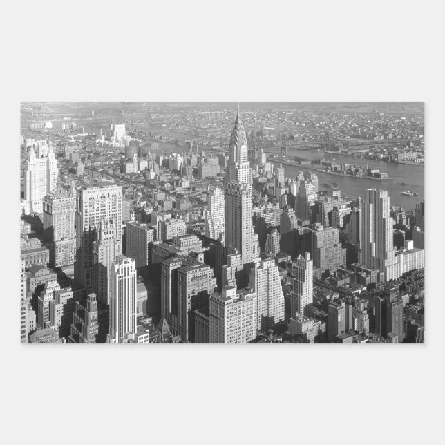 Vintage New York City Rechteckiger Aufkleber (Vorderseite)