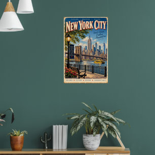Vintage New York City Reiseplakat NYC-Skyline Poster