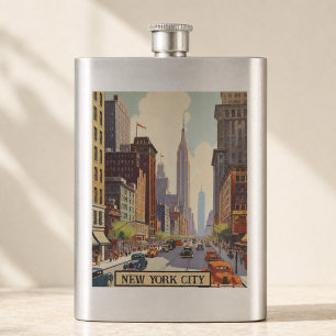 Vintage New York City Retro-Themen-Reisestil Flachmann